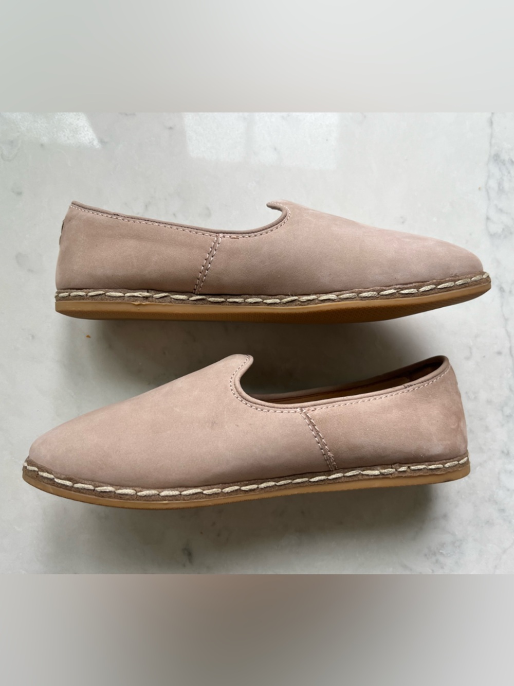 Women's Charix Slip-On Loafers in Blush / Dusty Pale Pink Leather sz 37 / 7